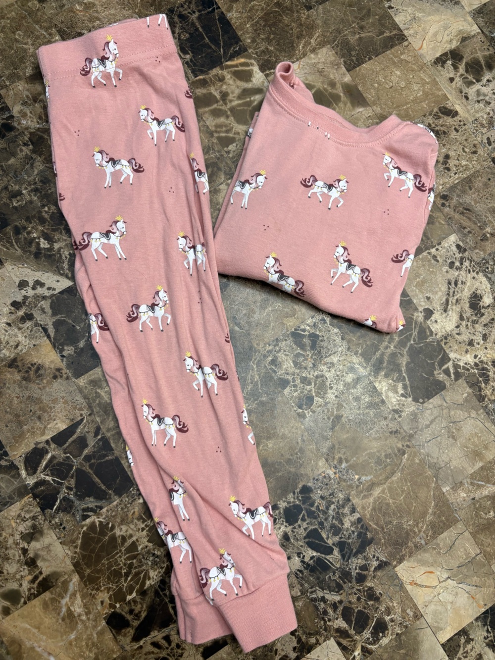 Petit Lem Pink princess horse Pajama Set 4 years